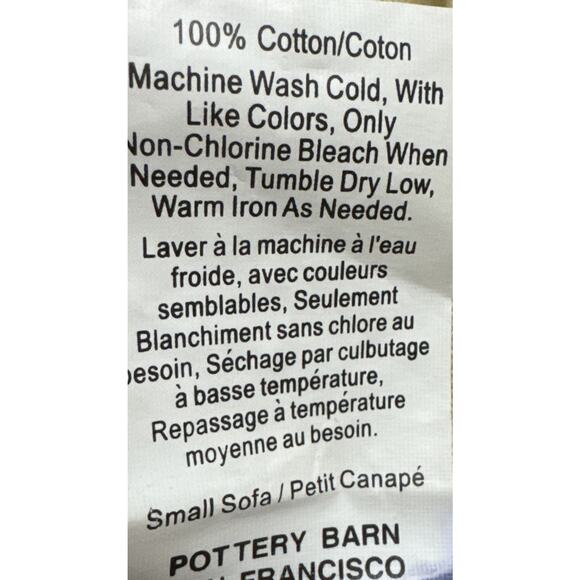 Pottery Barn Tailored Twill Small Sofa Canvas Cream Loose-Adjust SlipCover New  - Picture 6 of 16